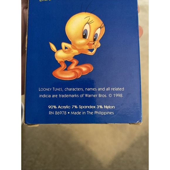 ***VINTAGE*** 1998 NEW LOONEY TUNES JACQUARD‎ SLIPPER SOCKS KIDS 6-8.5 TWEETY - Picture 6 of 16